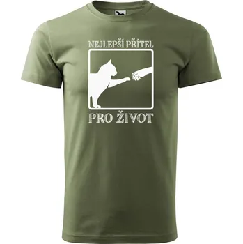 Pánské tričko DOBRÝ TRIKO Pánské tričko s potiskem Nejlepší přítel Velikost: XS, Barva: Khaki