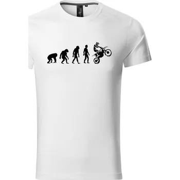 Pánské tričko DOBRÝ TRIKO Pánské tričko Evoluce motorkáře Velikost: M, Barva: Petrolejová