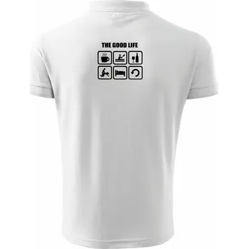 Pánská košile Good life voda - Polokošile pánská Pique Polo 203 - 3XL ( Bílá )