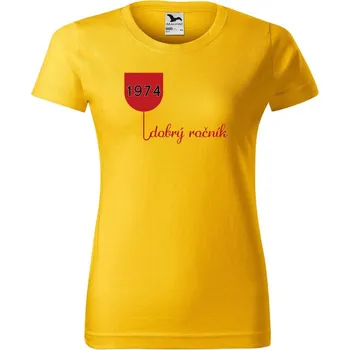 Dámské tričko DOBRÝ TRIKO Dámské tričko s potiskem Dobrý ročník Barva: Žlutá, Velikost: S