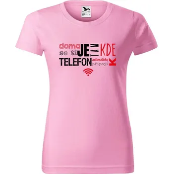 DOBRÝ TRIKO Dámské tričko s potiskem Wifi Barva: Růžová, Velikost: XS