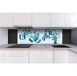 DIMEX | Dibond za kuchyňskou linku DBW-18060-002 | 180 x 60 cm | Ledové kostky + Dibond deska za kuchyňskou linku DIMEX v rozměru 180 x 60 cm, motiv Ledové kostky