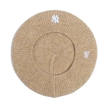 Klobouk Baret New Era - MLB Womens Knitted Beret - NY Yankees - Toffee / White velikost One Size (56-59 cm)