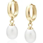 Pozlacené náušnice PEARL White Ag 925/1000