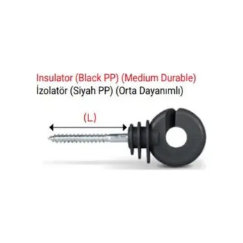 Vrut Izolátor černý s vrutem středně odolný Black PP 32mm