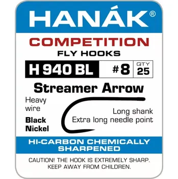 Rybářský háček Muškařské háčky Hanák H 940 BL Streamer Arrow vel. 8