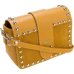 Dámská kožená messenger taška na cvočky Barva: Žlutá