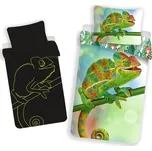 Jerry Fabrics Svítící povlečení Chameleon - Zelená | 140 x 200 cm / 70 x 90 cm