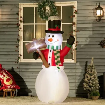 Vánoční dekorace Nafukovací sněhulák s cedulí| 180 cm