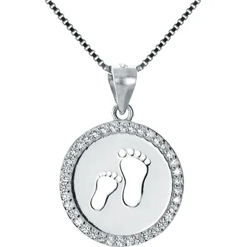 Náhrdelník NUBIS® Stříbrný náhrdelník chodidla - NB-2049