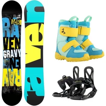 Snowboard Raven Gravy junior mini snowboard + Beany Kido vázání + Beany Joker boty 115 cm + XXS (EU 25-32) + DÁREK + Doprava ZDARMA