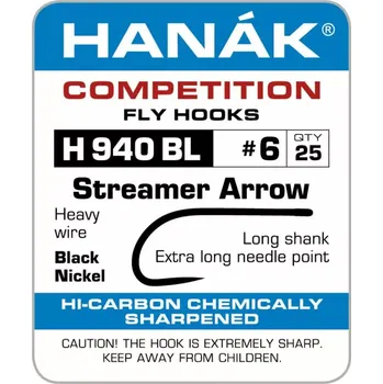 Rybářský háček Muškařské háčky Hanák H 940 BL Streamer Arrow vel. 6