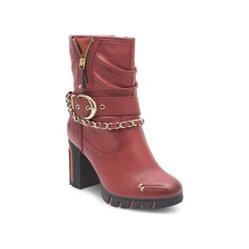 Dámské kozačky Polokozačky Mustang 1363-505 Červená 41