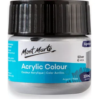 Speciální výtvarná barva Akrylová barva Mont Marte Signature Stříbrná 100 ml