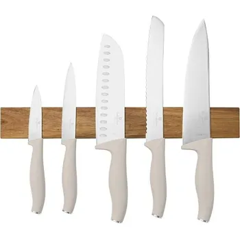 Kuchyňský nůž BerlingerHaus Sada nožů s magnetickým držákem z akátového dřeva 6 ks Sahara Collection BH-2945