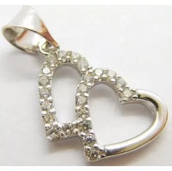 Přívěsek Klenoty Budín Dámský zlatý přívěsek z bílého zlata propletené srdce se zirkony 585/0,88gr 01643 (Klenoty Budín Dámský zlatý přívěsek z bílého zlata propletené srdce se zirkony 585/0,88gr 01643)