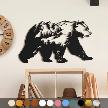 Obraz WoodenPuzzle.cz Dřevěný obraz - Medvěd Barva: Zelená