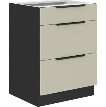 Nábytek Spodní skříňka, cashmere / černá, ARAKA 60 D 3S BB