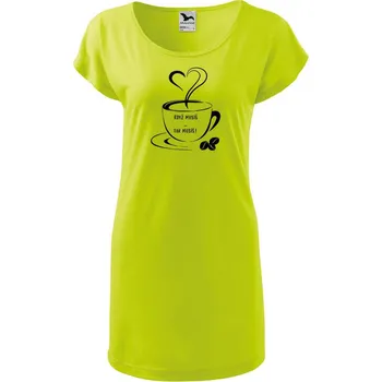 DOBRÝ TRIKO Dámské tričko/šaty Když musíš Velikost: XS, Barva: Limetková