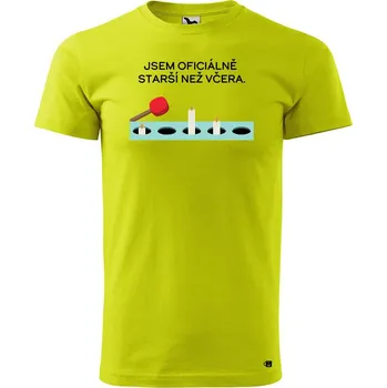Pánské tričko DOBRÝ TRIKO Pánské narozeninové tričko s potiskem Oficiálně starší Velikost: XL, Barva: Limetková