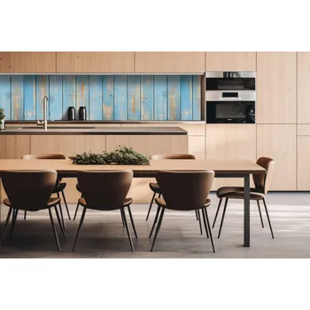 Obklad DIMEX | Dibond za kuchyňskou linku DBW-26060-290 | 260 x 60 cm | Staré modré lamely + Dibond deska za kuchyňskou linku DIMEX v rozměru 260 x 60 cm, motiv Staré modré lamely