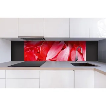 Obklad DIMEX | Dibond za kuchyňskou linku DBW-18060-056 | 180 x 60 cm | Červené okvětní lístky + Dibond deska za kuchyňskou linku DIMEX v rozměru 180 x 60 cm, motiv Červené okvětní lístky