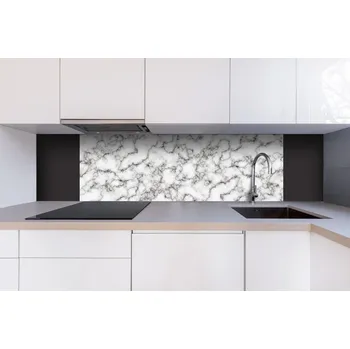 Obklad DIMEX | Dibond za kuchyňskou linku DBW-18060-278 | 180 x 60 cm | Bílý mramorový vzor + Dibond deska za kuchyňskou linku DIMEX v rozměru 180 x 60 cm, motiv Bílý mramorový vzor