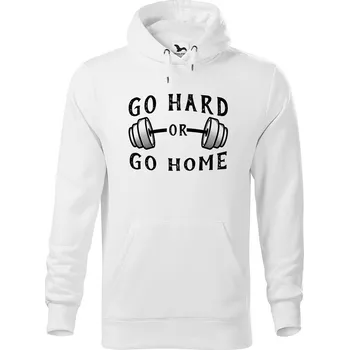 Pánská mikina DOBRÝ TRIKO Pánská mikina s potiskem Go hard Velikost pánské mikiny: M, Barva: Bílá