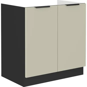 Kuchyňská linka Spodní dřezová skříňka, cashmere / černá, ARAKA 80 ZL 2F BB