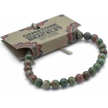 Drahý kámen Ancient Wisdom Náramek s drahými kameny pro manifestaci Růst Zelený jaspis