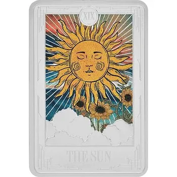 Stříbrná mince The Sun (Slunce) 1 Oz 2024 (Tarotové karty) Color PROOF - (20.)