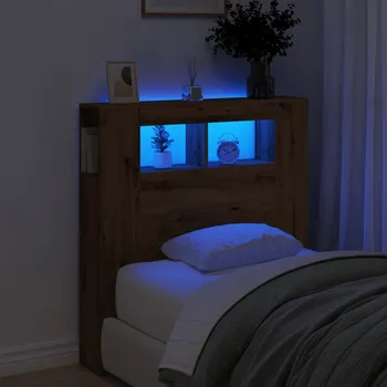 vidaXL Čelo postele LED dub artisan 100x18,5x103,5 cm kompozitní dřevo