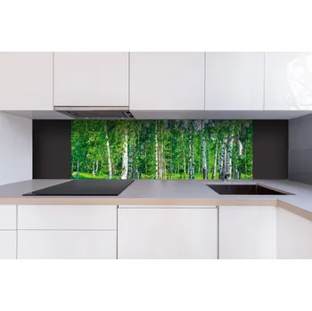 Obklad DIMEX | Dibond za kuchyňskou linku DBW-18060-044 | 180 x 60 cm | Březový háj + Dibond deska za kuchyňskou linku DIMEX v rozměru 180 x 60 cm, motiv Březový háj