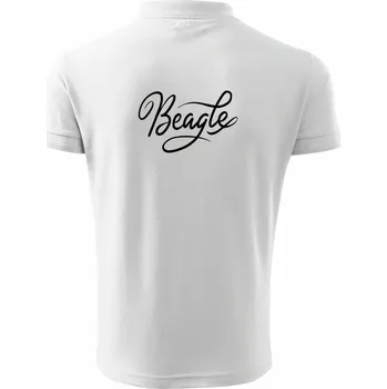 Pánská košile Beagle - nápis okrasný - Polokošile pánská Pique Polo 203 - 4XL ( Bílá )