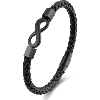 Náramek Gaira® Kožený náramek Infinito 3168, Barva černá