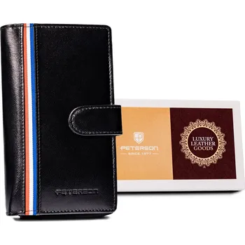 Peněženka Peterson Černá kožená peněženka s pruhem Y351 [D] PTN RD-42-GCL-A Velikost: ONE SIZE