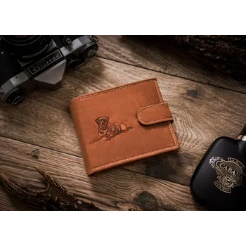 Elegantní pánská peněženka z přírodní kůže nubuk Barva: světle hnědá 1