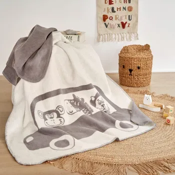 Dětská deka IBENA Junior akrylová deka Bus 100x150 cm