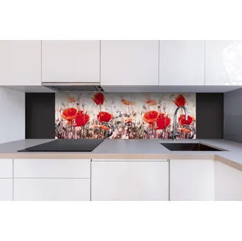 Obklad DIMEX | Dibond za kuchyňskou linku DBW-18060-171 | 180 x 60 cm | Vlčí mák + Dibond deska za kuchyňskou linku DIMEX v rozměru 180 x 60 cm, motiv Vlčí mák
