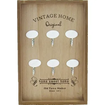 věšák na klíče Rámeček na klíče s nápisem Vintage home 30 cm (Domácí věšák na klíče)