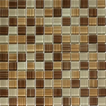 Obklad MOSAIC Skleněná mozaika MSM51 hnědá šrafovaná