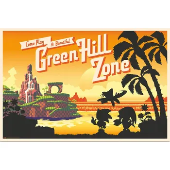 Obraz Plakát Sonic Green Hill Zone bez rámu 91,5 x 61 cm