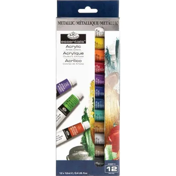 Speciální výtvarná barva Sada akrylových metalických barev Royal 12 x 12 ml