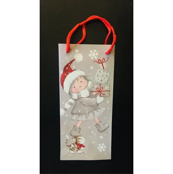 Dárková taška Vánoční papírová dárková taška 10 x 22 x 6 cm Motiv: Motiv 4