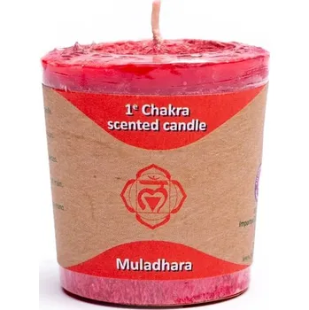 Svíčka Yogi & Yogini Naturals Vonná svíčka Votivní 1. Chakra (červená), 56 g.