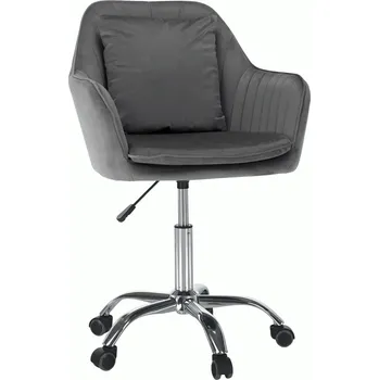 Kancelářské křeslo, šedá Velvet látka/chrom, KLIAN