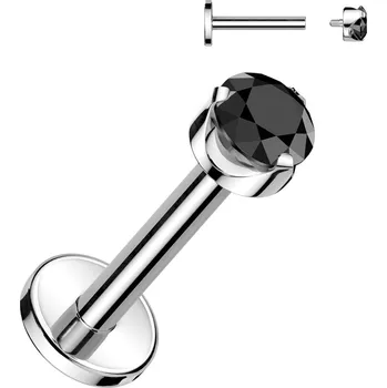 Piercing Atreya Titanová labreta s vnitřním závitem Marlen Barva: Černá, Velikost koncovky: 3 mm, Délka / Průměr: 6 mm