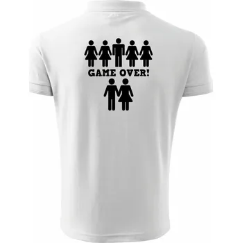 Pánská košile Game over svatba - Polokošile pánská Pique Polo 203 - 4XL ( Bílá )
