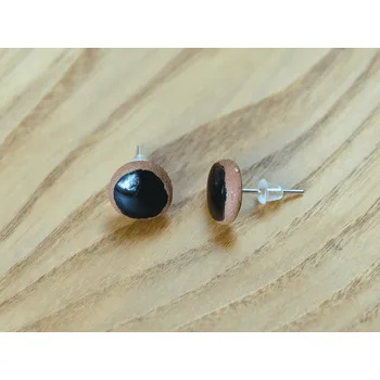 Náušnice mia.hlina Keramické náušnice černé pecky