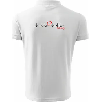 Pánská košile Moje srdce bije pro fishing - Polokošile pánská Pique Polo 203 - 4XL ( Bílá )